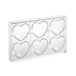 Martellato Big Heart Praline Polycarbonate Chocolate Mold, 6 Cavities