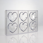 Martellato Diamond Heart Polycarbonate Chocolate Mold, 6 Cavity