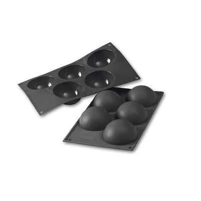 Martellato Silicone Half Sphere Mold – 3.15” x 1.57” (Black) – 5 Cavities