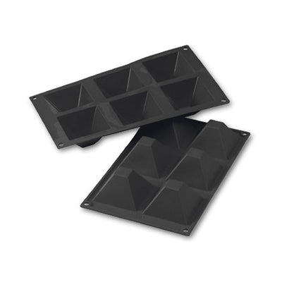 Martellato 2.8 x 2.8 in, H 1.6 in Pyramid Silicone Mold, Black