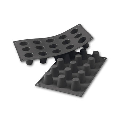 Martellato 1.4 in (35 mm) Baba Silicone Mold, Black
