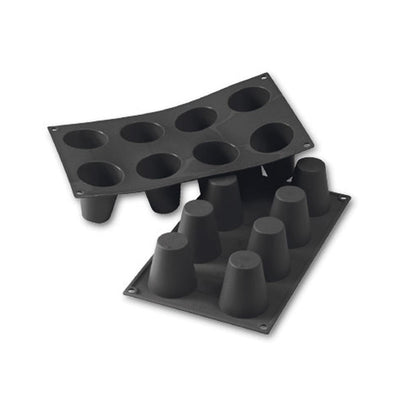 Martellato 2.2 in (55 mm) Baba Silicone Mold, Black