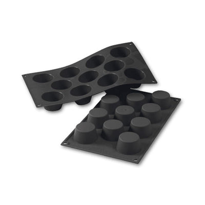 Martellato 2 in (51 mm) Mini Muffin Silicone Mold, Black