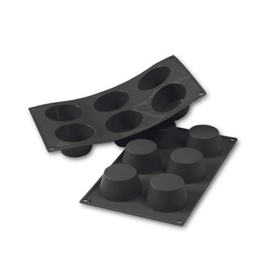 Martellato 2.7 in (69 mm) Muffin Silicone Mold, Black