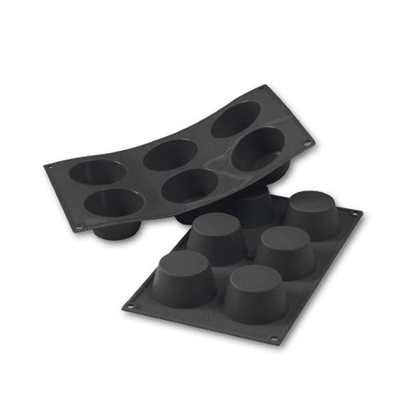 Martellato 2.7 in (69 mm) Muffin Silicone Mold, Black