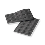 Martellato 1.7 x 1.3 in Madeleine Silicone Mold, Black