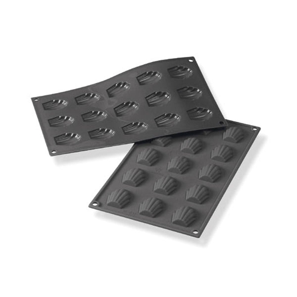 Martellato 1.7 x 1.3 in Madeleine Silicone Mold, Black