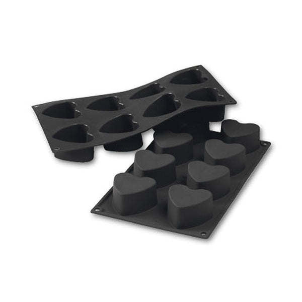 Martellato 2.4 in (60 mm) Heart Silicone Mold, Black