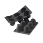 Martellato 3 in (75 mm) Large Muffin Silicone Mold, Black