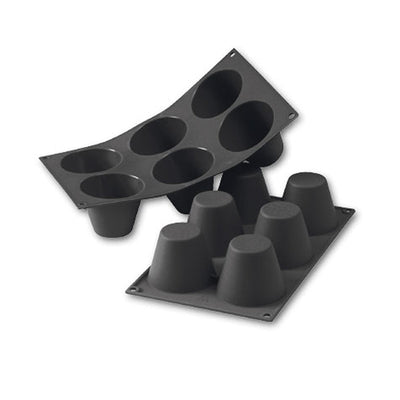 Martellato 3 in (75 mm) Large Muffin Silicone Mold, Black