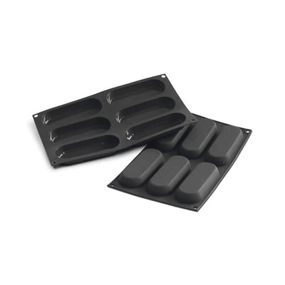 Martellato 5 x 1.9 in (127.5 x 47 mm) Savoiardo Silicone Mold, Black