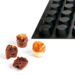 Martellato 2 in (50 mm) Mini Muffin Silicone Mold, Black