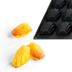 Martellato 3 x 1.8 in (75 x 45 mm) Madeleine Silicone Mold, Black