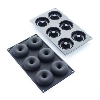 Martellato 6.9 x 11.8 in (17.5 x 30 cm) Donuts Silicone Mold, Black