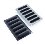 Martellato 6.9 x 11.8 in (17.5 x 30 cm) Eclair Silicone Mold, Black