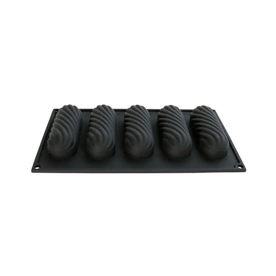 Martellato 6.9 x 11.8 in (17.5 x 30 cm) Twist Eclair Silicone Mold, Black