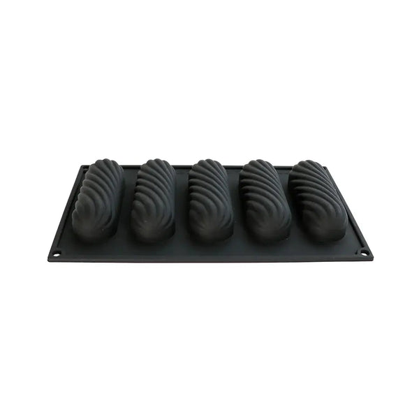 Martellato 6.9 x 11.8 in (17.5 x 30 cm) Twist Eclair Silicone Mold, Black