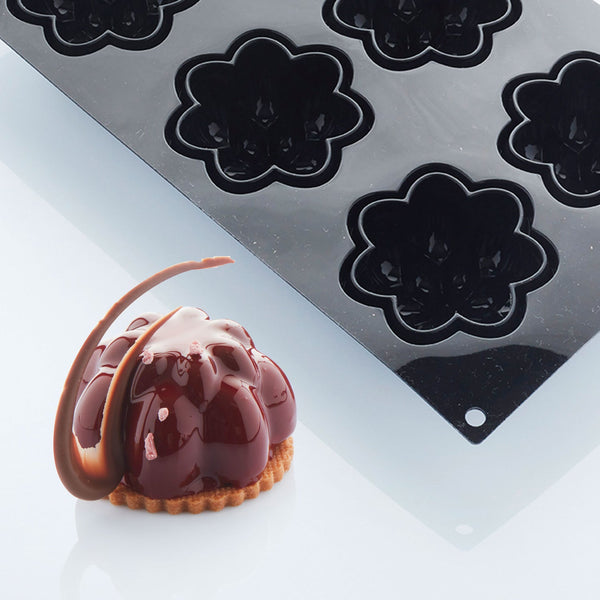 Martellato Dahlia Silicone Mold, 6-Cavity, Black
