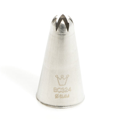 Martellato Closed Star Piping Tip – 0.24 in (6 mm), Standard Size, Stainless Steel