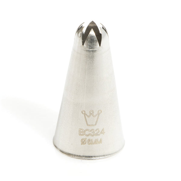 Martellato Closed Star Piping Tip – 0.24 in (6 mm), Standard Size, Stainless Steel