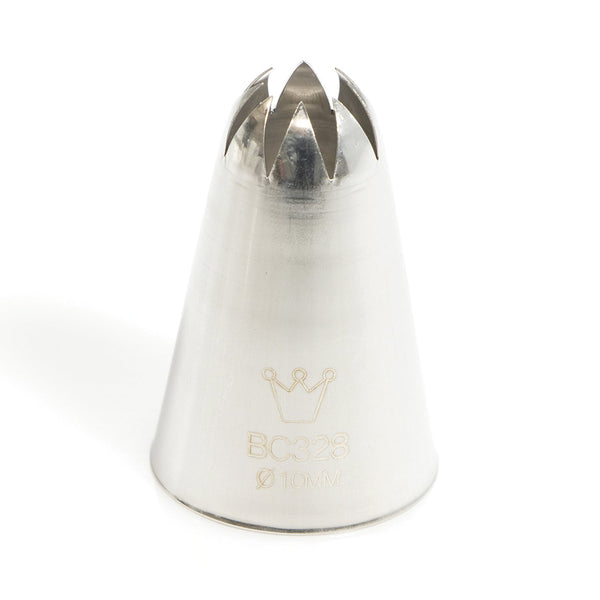 Martellato Closed Star Piping Tip – 0.39 in (10 mm), Standard Size, Stainless Steel