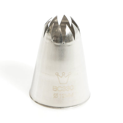 Martellato Closed Star Piping Tip – 0.47 in (12 mm), Standard Size, Stainless Steel