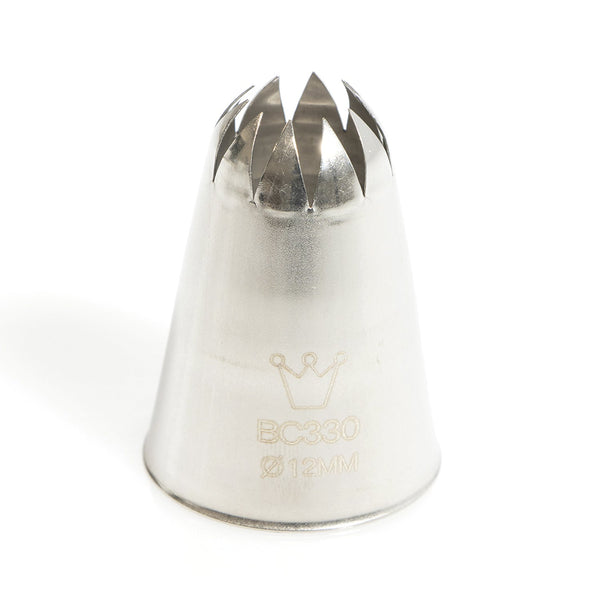 Martellato Closed Star Piping Tip – 0.47 in (12 mm), Standard Size, Stainless Steel