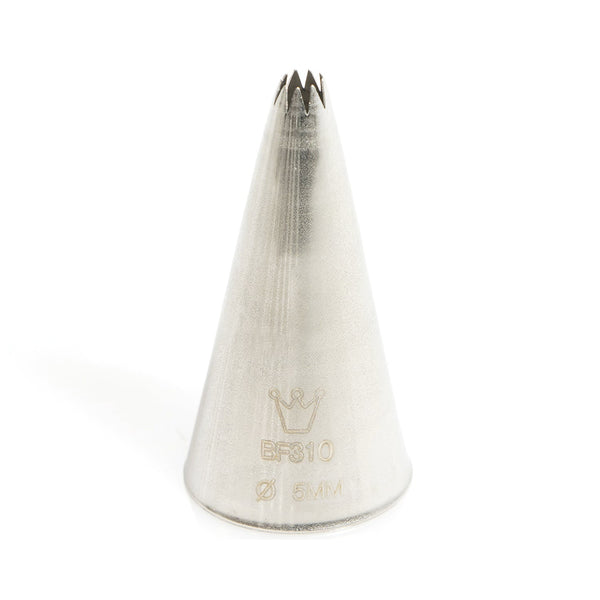 Martellato French Star Piping Tip – 4 mm (0.16 in), Stainless Steel