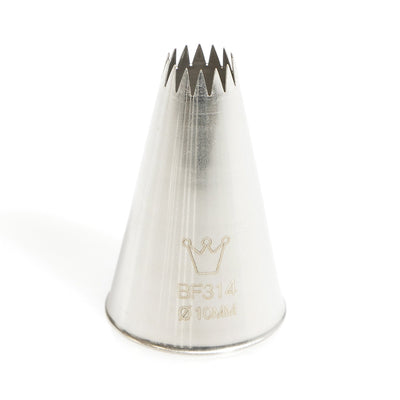 Martellato French Star Piping Tip – 0.39 in (10 mm), Stainless Steel