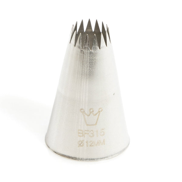 Martellato French Star Piping Tip – 0.47 in (12 mm), Stainless Steel