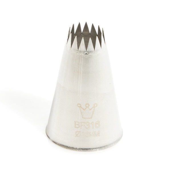 Martellato French Star Piping Tip – 0.51 in (13 mm), Stainless Steel