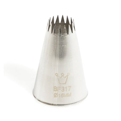 Martellato French Star Piping Tip – 15 mm (0.59 in), Stainless Steel