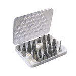 Martellato Large Piping Tip Set – Stainless Steel Decorating Nozzles (36-Piece Case)