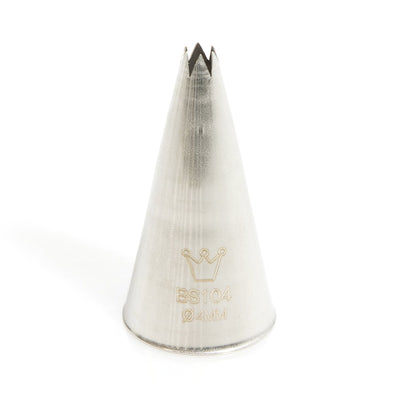 Martellato Open Star Piping Tip – 0.16 in (4 mm), Stainless Steel