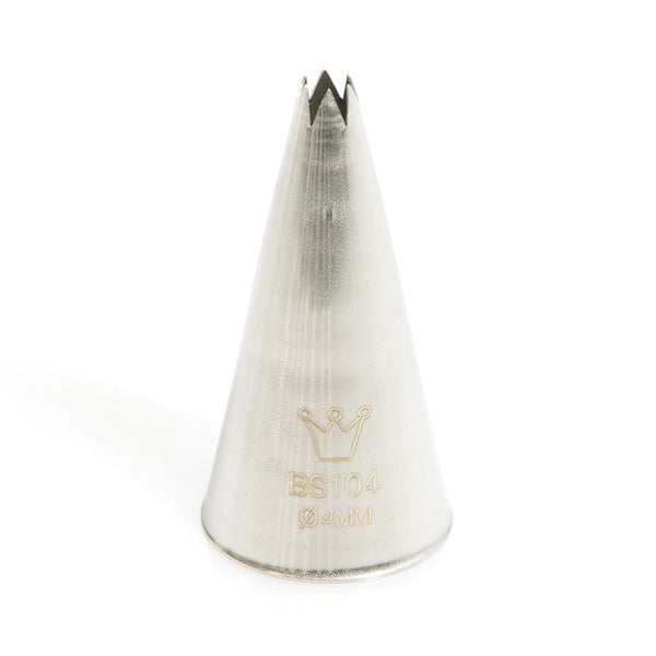 Martellato Open Star Piping Tip – 0.16 in (4 mm), Stainless Steel