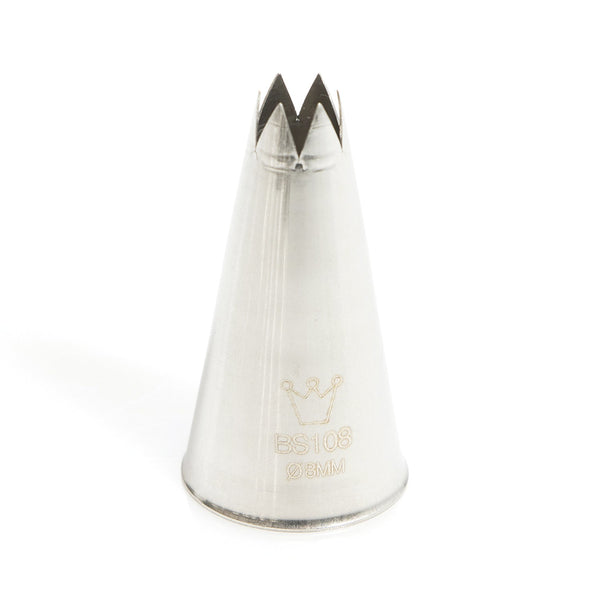 Martellato Open Star Piping Tip – 8 mm Stainless Steel