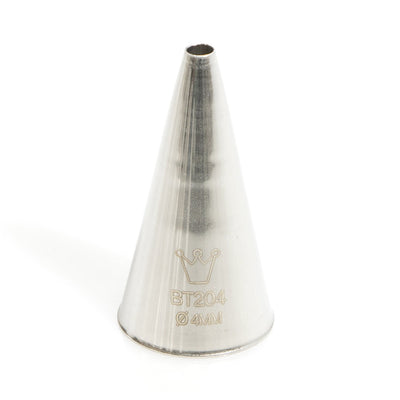 Martellato Round Piping Tip – 4 mm (0.16 in), Stainless Steel