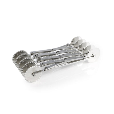 Martellato Expanding Pastry Cutter – 5 Wheels (Smooth + Wavy)