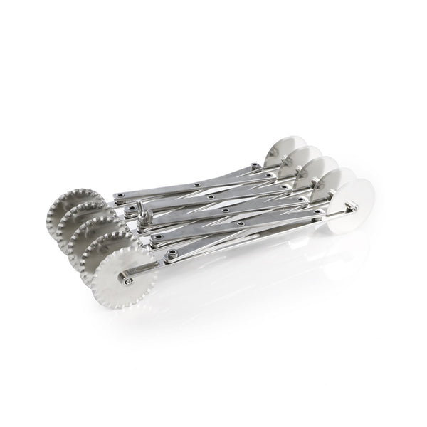Martellato Expanding Pastry Cutter – 5 Wheels (Smooth + Wavy)