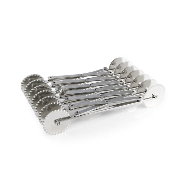 Martellato Expanding Pastry Cutter – 7 Wheels (Smooth + Wavy)