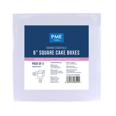 PME Square Cake Box 6in, Set of 3