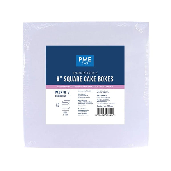 PME Square Cake Box 8 x 6in, Set of 3