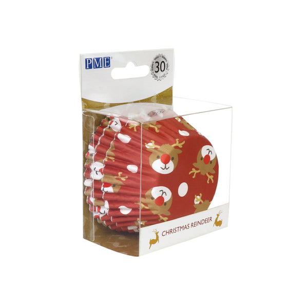 PME Foil Lined Cupcake Cases, Reindeer