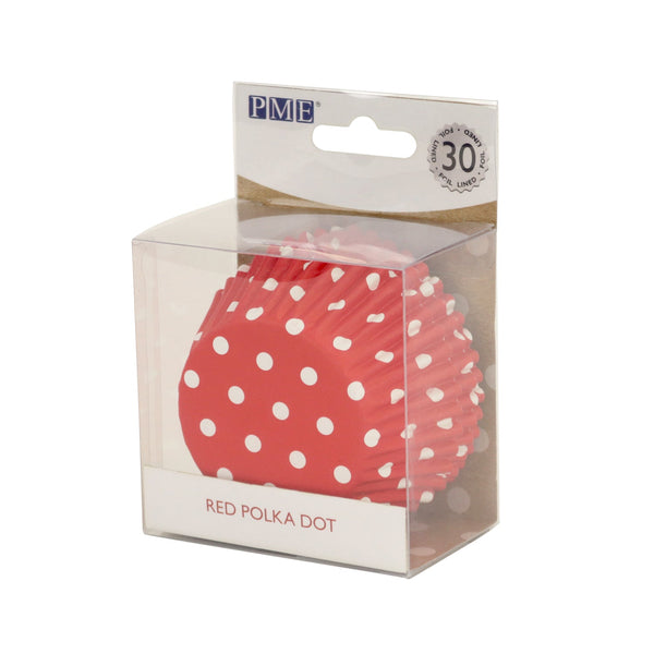 PME Foil Lined Cupcake Cases, Red Polka Dots