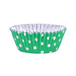 PME Foil Lined Cupcake Cases, Green Polka Dots