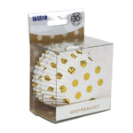 PME Foil Lined Cupcake Cases, Gold Polka Dots