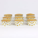 PME Foil Lined Cupcake Cases, Gold Polka Dots