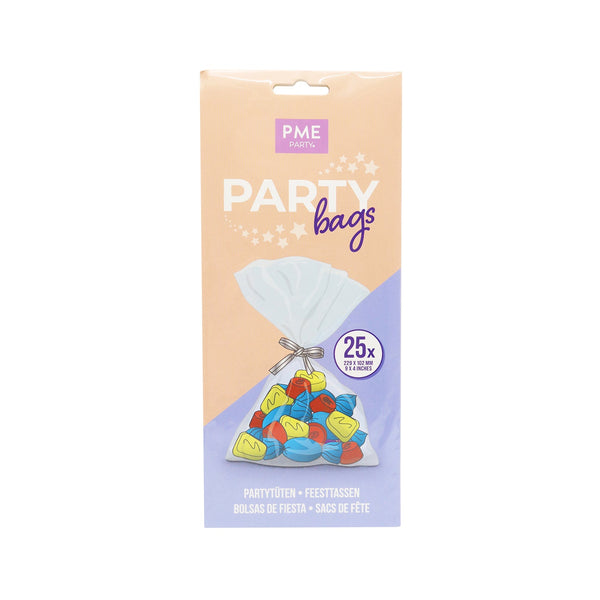 PME Party Bags with Silver Ties, 9 x 4in