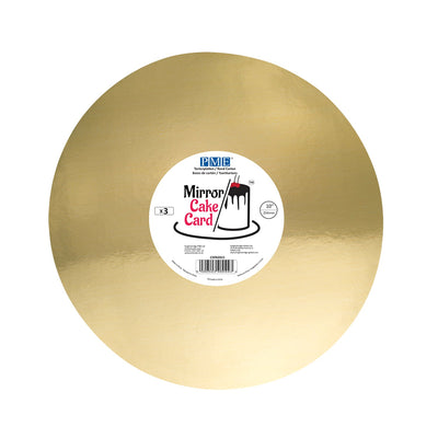 PME Round Mirror Cake Card 12in, Gold, Pack of 3