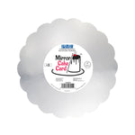 PME Scallop Mirror Cake Card 8in, Silver, Pack of 3
